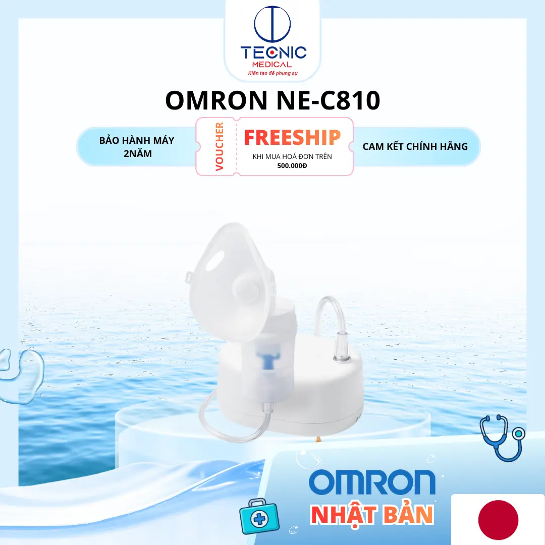 Máy Xông Khí Dung Omron NE-C810 – Máy Xông Mũi Họng Nhỏ Gọn, Tiện Lợi Tại Nhà